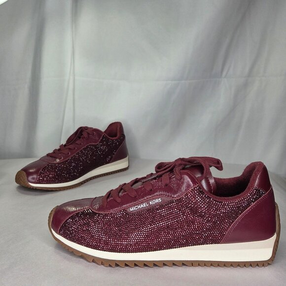 NWOT Michael Kors Women's Rhodes Trainer, Oxblood, 10 - Picture 1 of 7